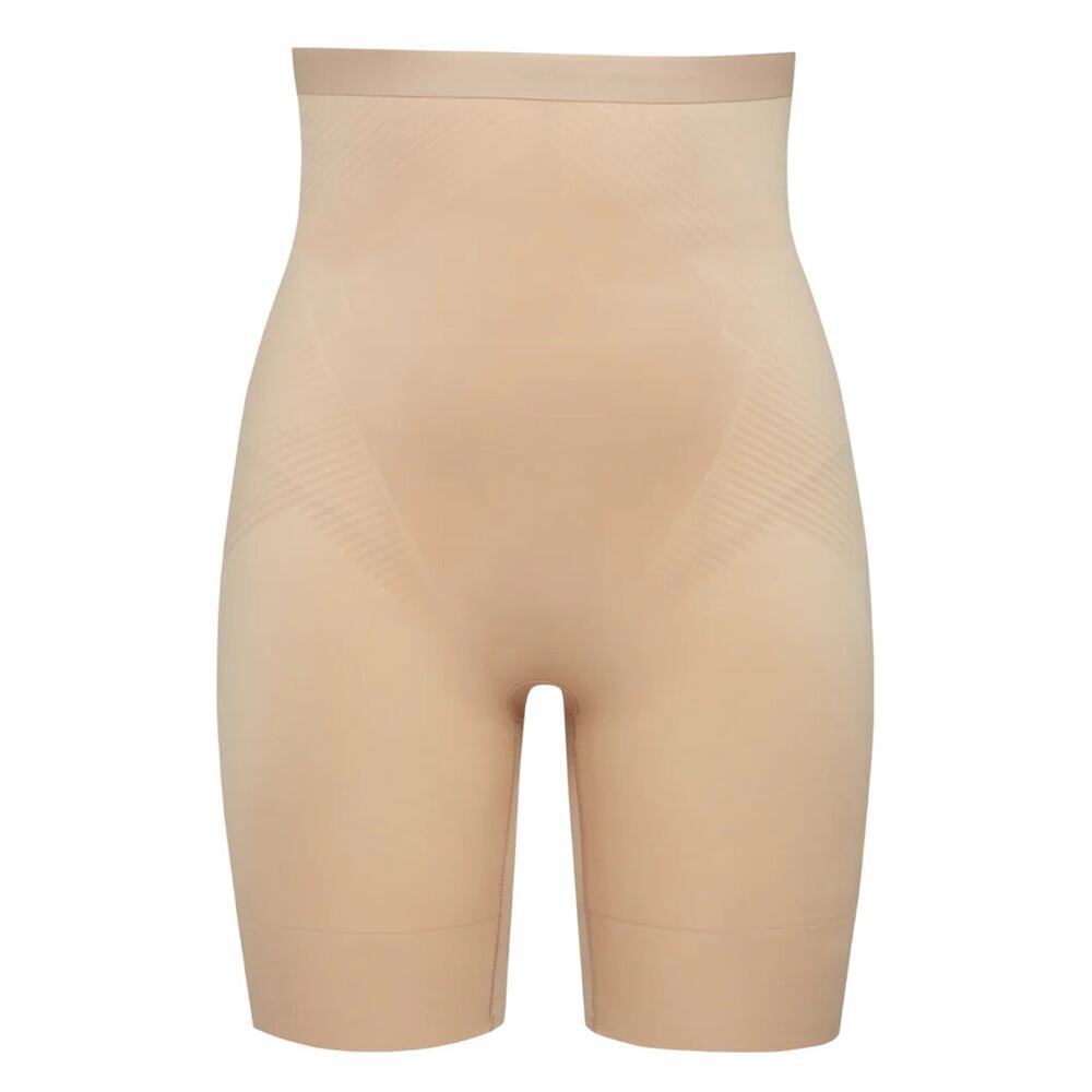 Spanx Invisible High-Waisted Mid-Thigh Short in Champagne, Size XL​​